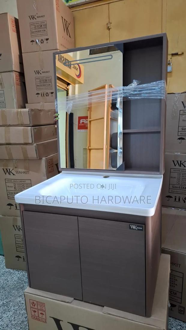 Vanity Cabinet Brown With Mirror 60cm