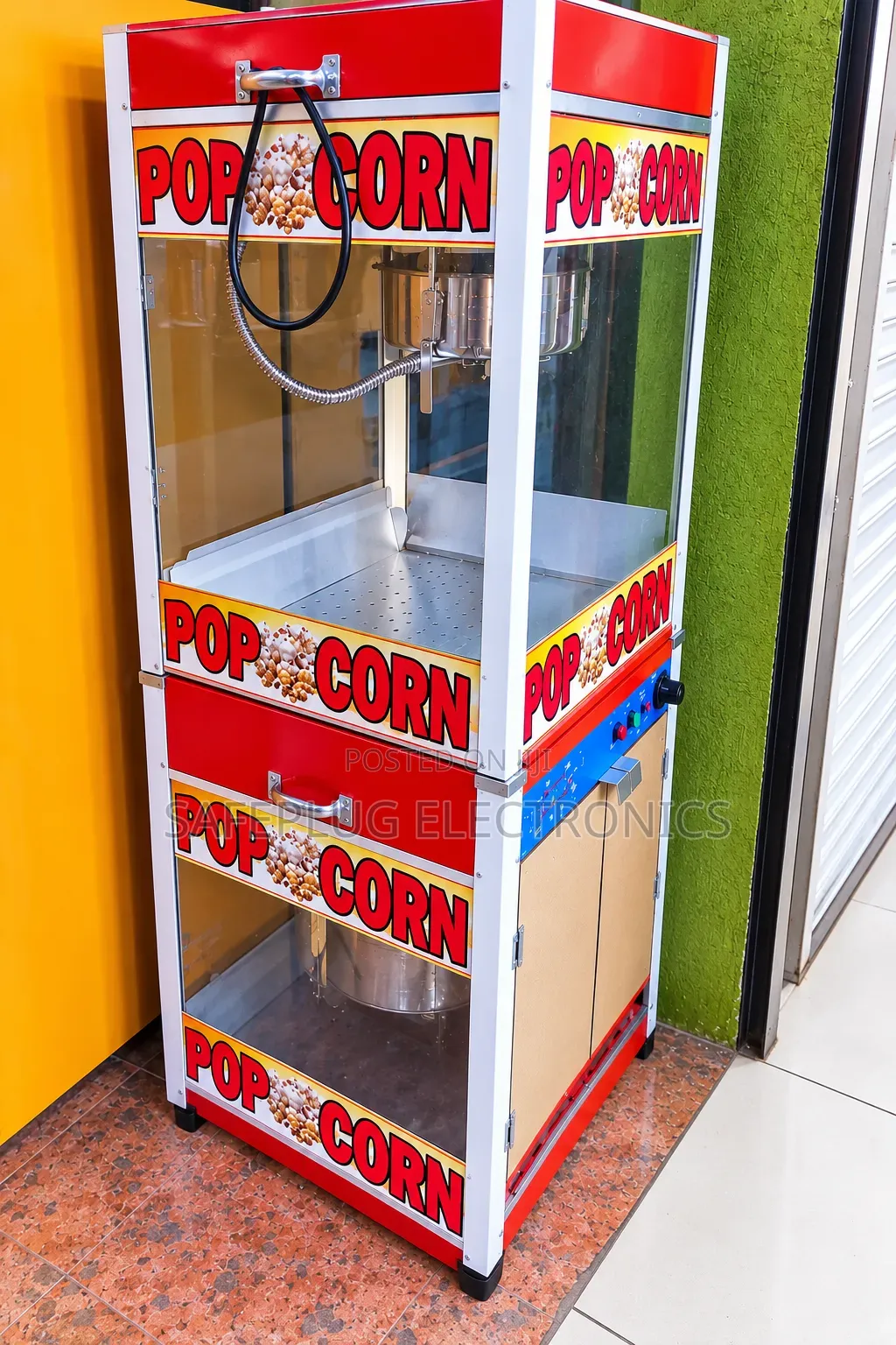 2-in-1 Popcorn Machine With Storage Cabinet