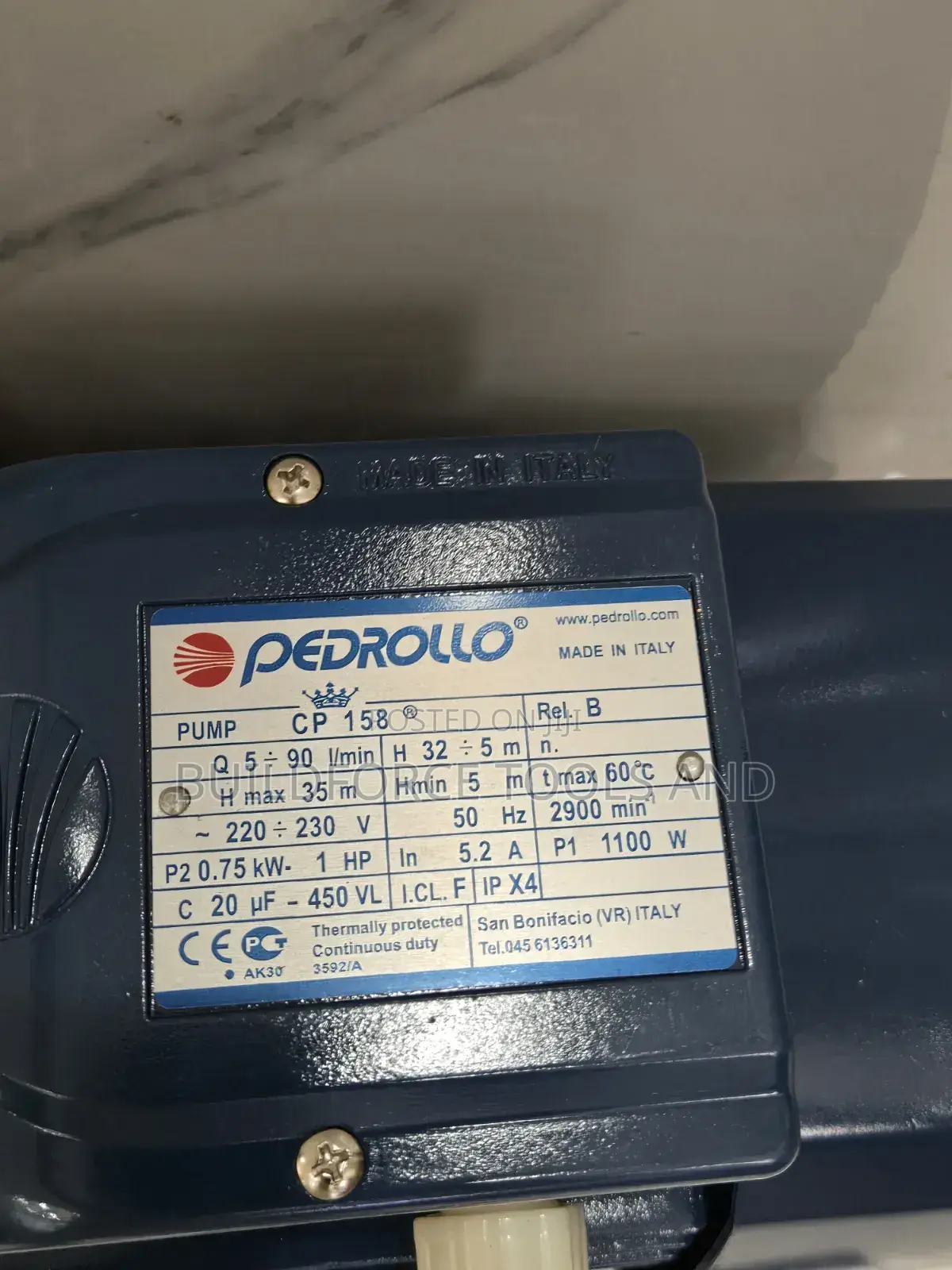 Pedrollo 1 HP / 0.75 kW CP 158 Centrifugal Water Pump