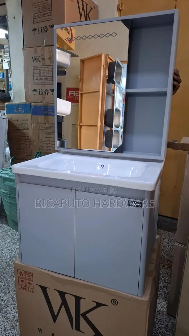 Vanity Cabinet Grey With Mirror 60cm