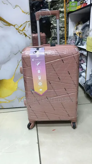 Rose Gold 25'' Height Medium Rubber Suitcase at 2900