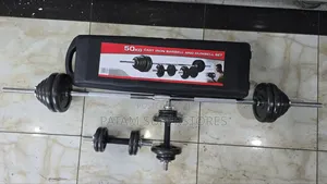 50kg Dumbbell Set With Connector and Barbell