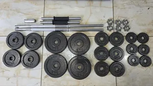 50kg Dumbbell Set With Connector and Barbell