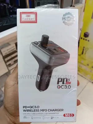 Earldom ET-M63 Wireless MP3 Car Charger and FM Transmitter - Black
