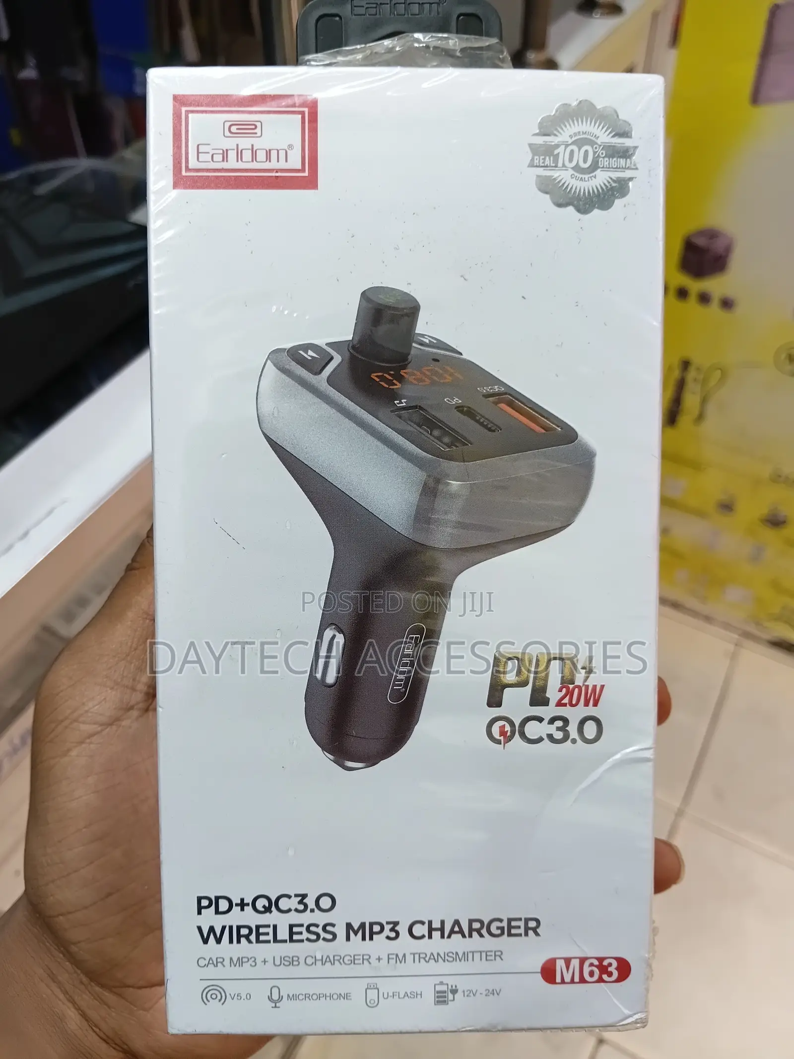 Earldom PD+QC3.0 Wireless MP3 Car Charger.