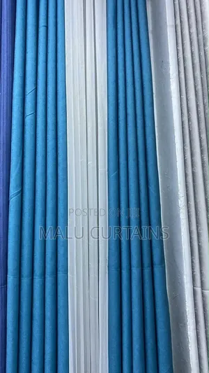Turquoise Blue Heavy Curtains With Sheer Morden Living Room at /=1600