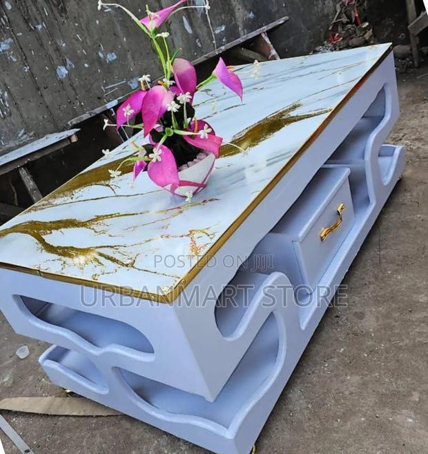 Executive White Coffee Table With Marble Top - thumbnail 2