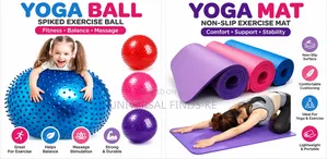 Yoga Ball and Exercise Mat Set – Without An. Electric Air Pump