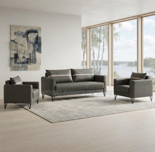 Office Sofa; Executive Gray Modern Staff Five Seaters Sofa Set