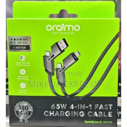 Power Up Any Device With the Versatile Oraimo 65W 4-in-1 Cable!
