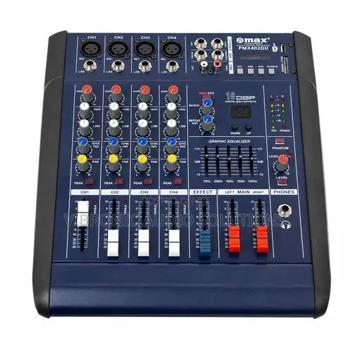 4CH Mixer With Amplifier DSP Effects, MP3 Player, USB Bluetooth