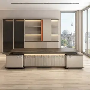 Office Desk; 2400mm Executive Office Desk With L Extension Drawer