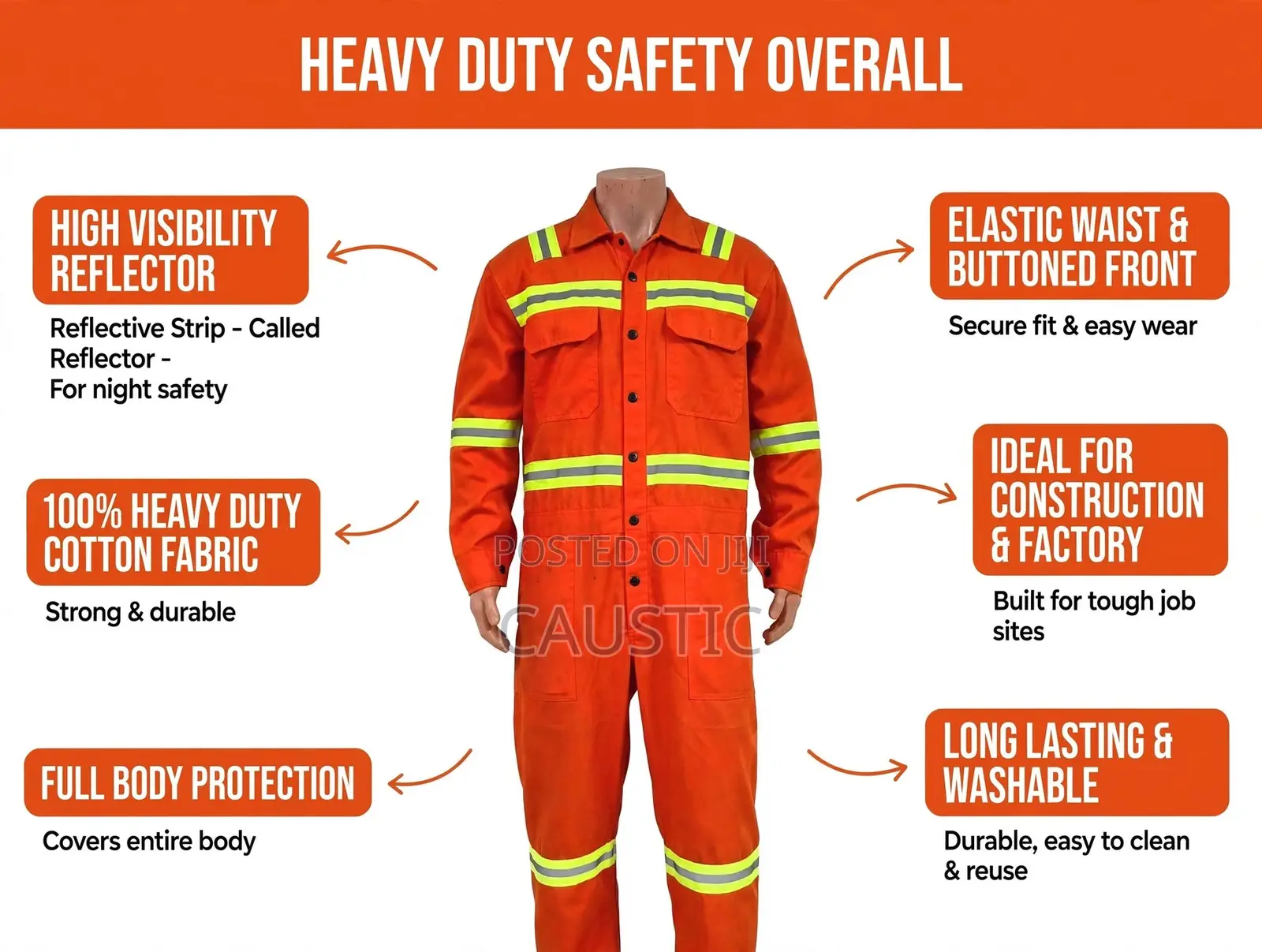Heavy Duty Safety Overall All Colors Reflector Available