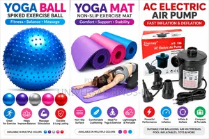 Yoga Fitness Set With Exercise Ball, Yoga Mat and Electric Air Pump