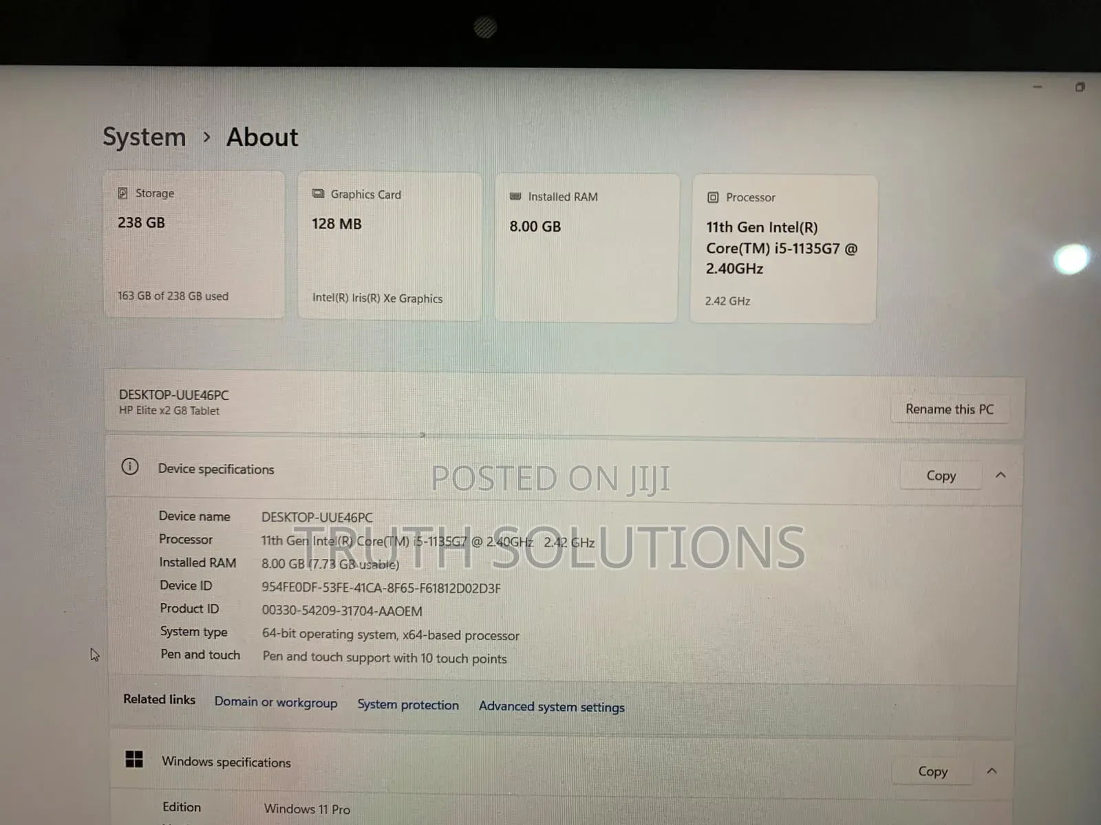 Laptop HP Elite X2 G8 8GB Intel Core i5 SSD 256GB