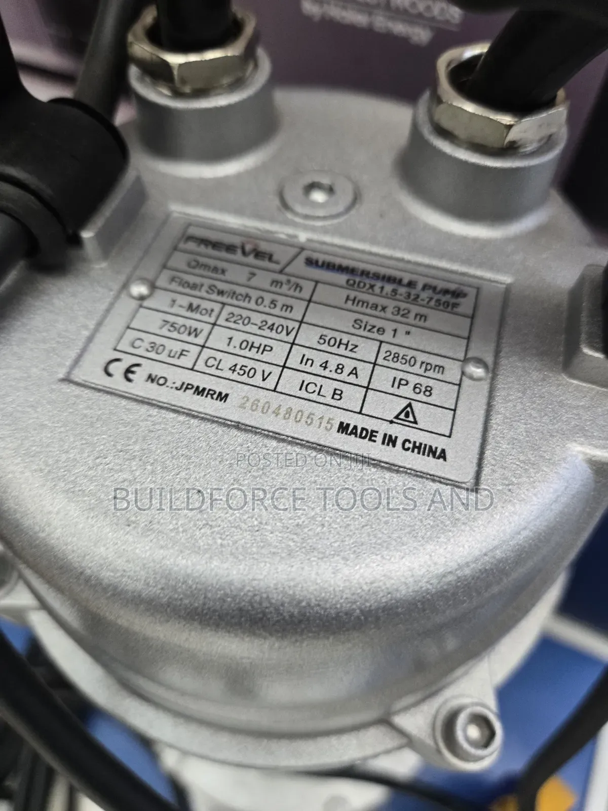 Freevel 1.0HP Submersible Water Pump Model: QDX1.5-32-750F