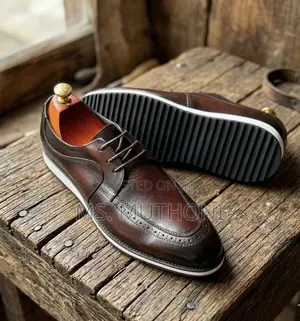 Official Wingtip Derby Leather Shoes Size 40-46