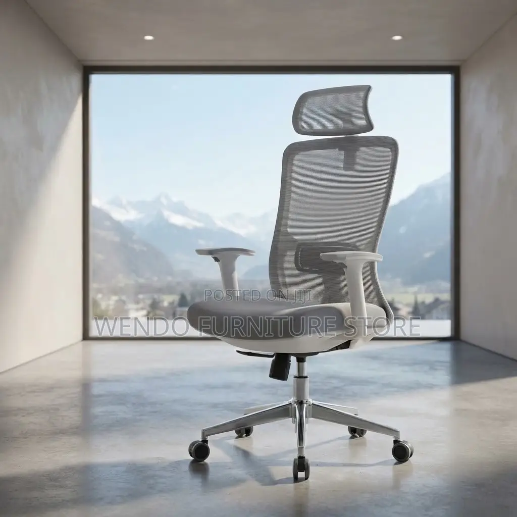 Office Chairs; Ergonomic Fabric Adjustable White Office Seat