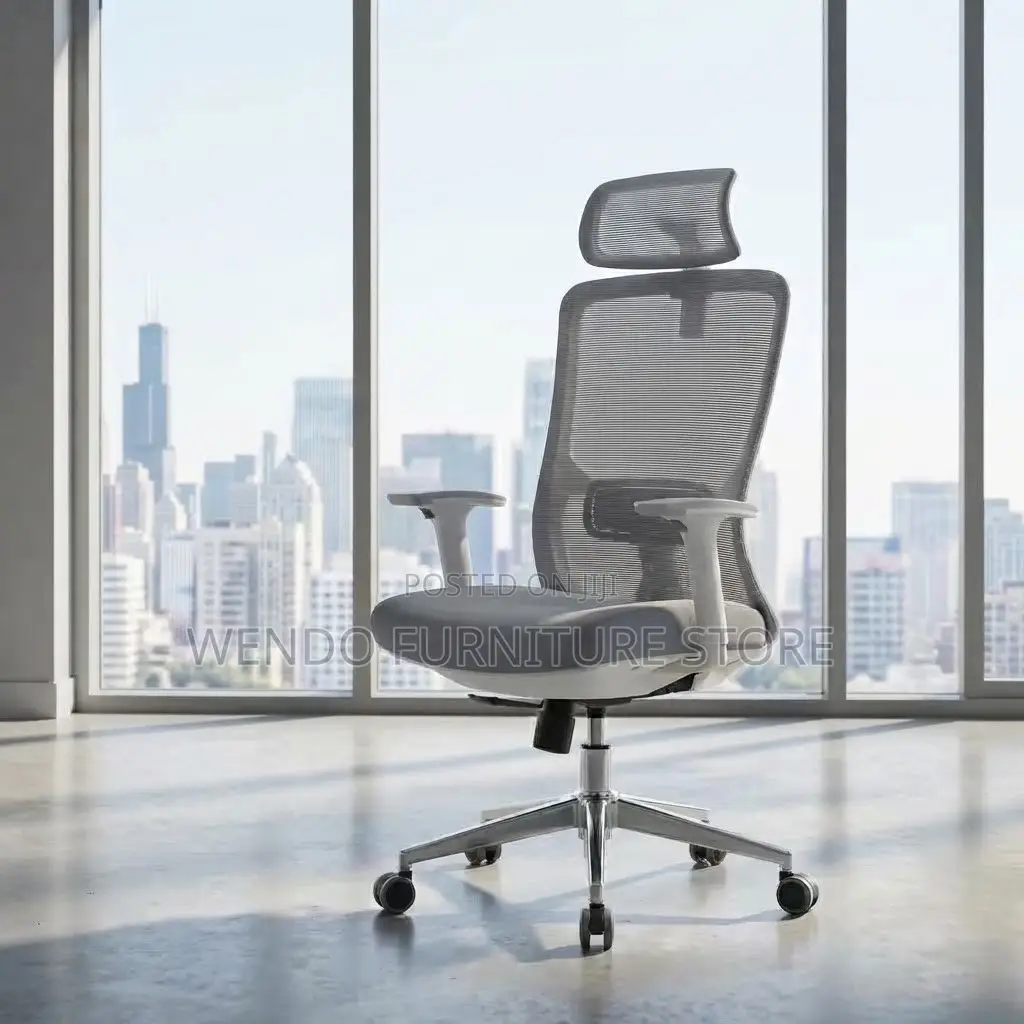 Office Chairs; Ergonomic Fabric Adjustable White Office Seat