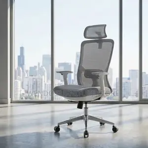 Office Chairs; Ergonomic Fabric Adjustable White Office Seat