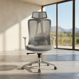 Office Chairs; Ergonomic Fabric Adjustable White Office Seat