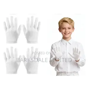 White Wedding Eczema Gloves Children Kids School Play Ceremony