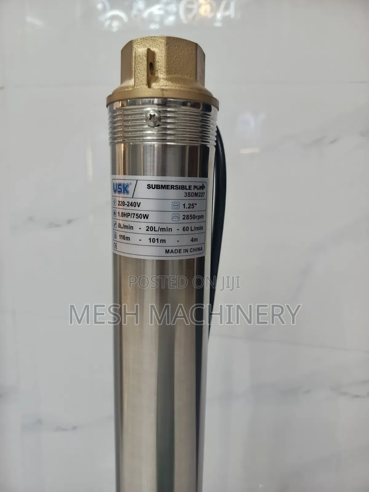 USK 3SDM227 1hp Slim Submersible Water Pump