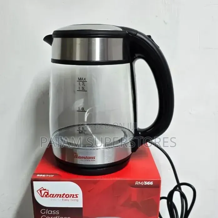 Ramtons Glass Cordless Kettle 1.7Ltrs RM/566