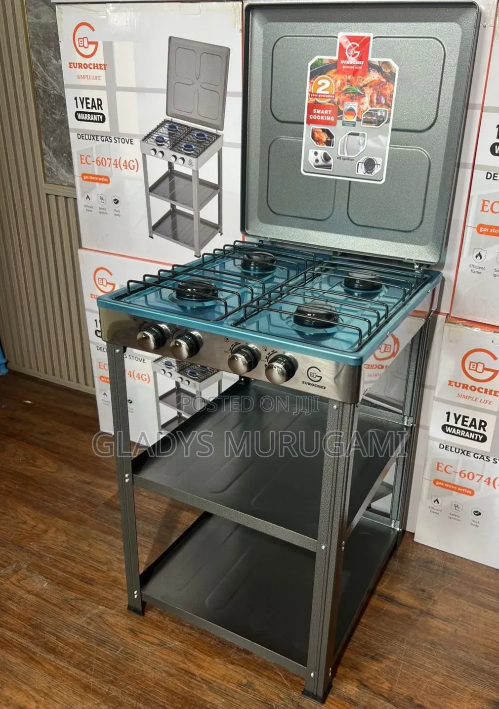 Eurochef Full Gas Standing Cooker With Shelves