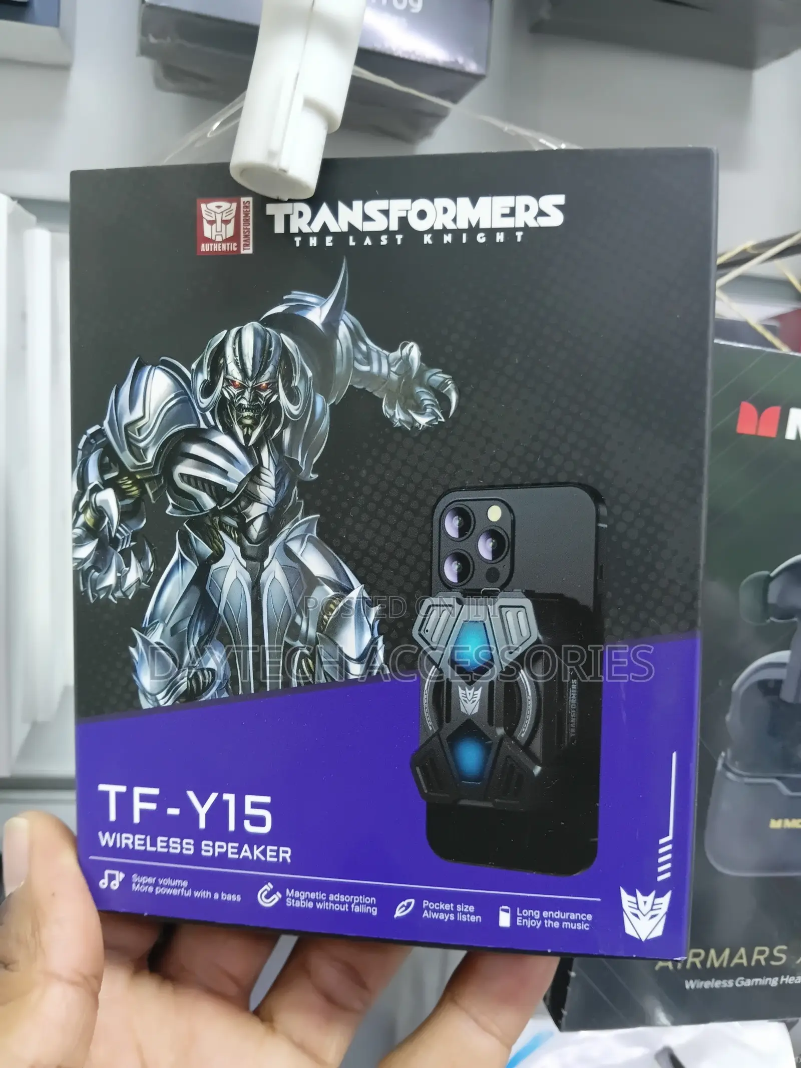 The Transformers TF-Y15 Wireless Magnetic Bluetooth Speaker.