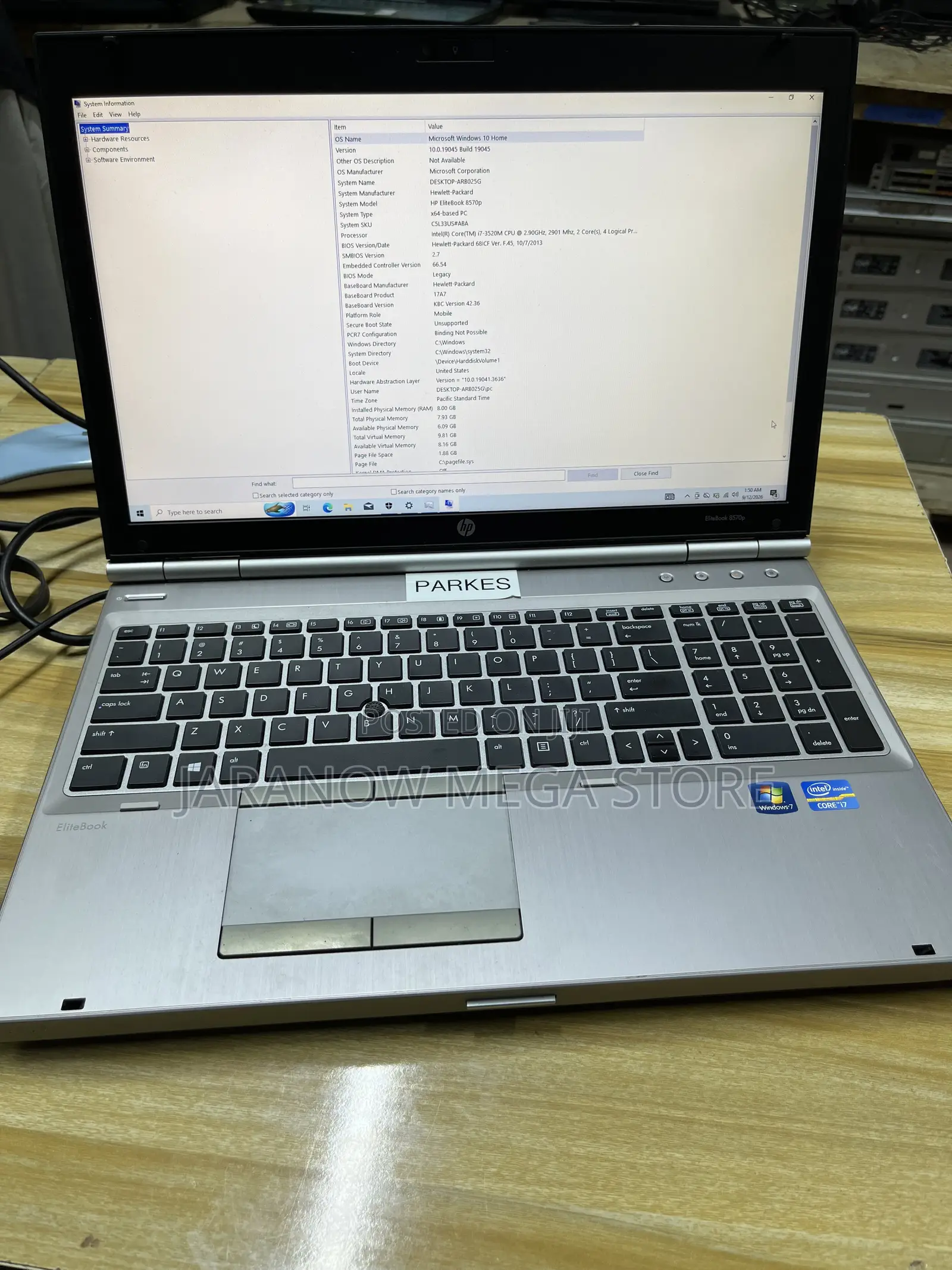 Laptop HP EliteBook 8570P 8GB Intel Core i7 HDD 256GB