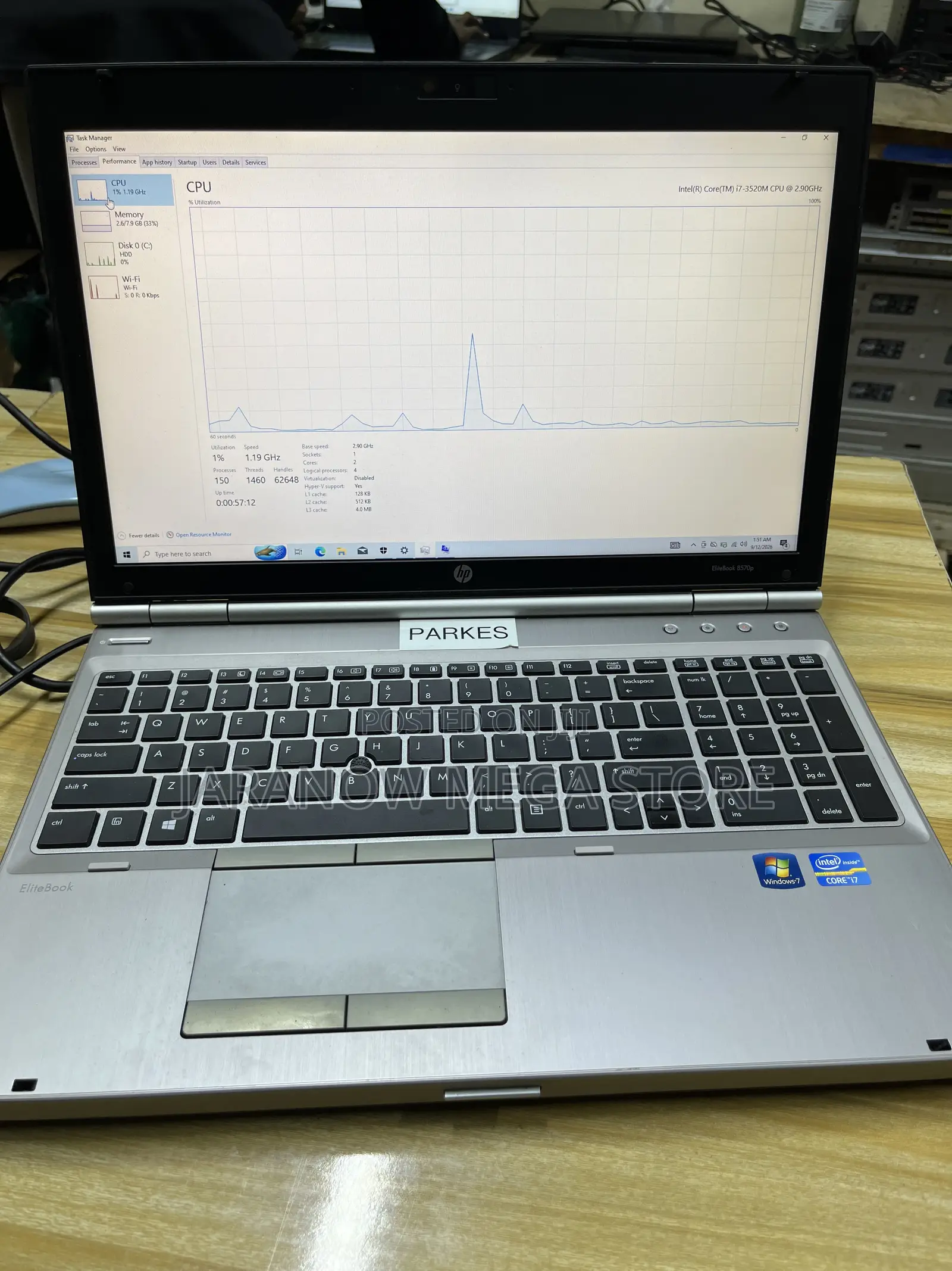 Laptop HP EliteBook 8570P 8GB Intel Core i7 HDD 256GB