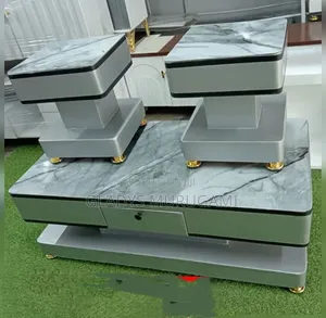 COFFEE TABLE With Glass/Marble Topping With 2 Stools