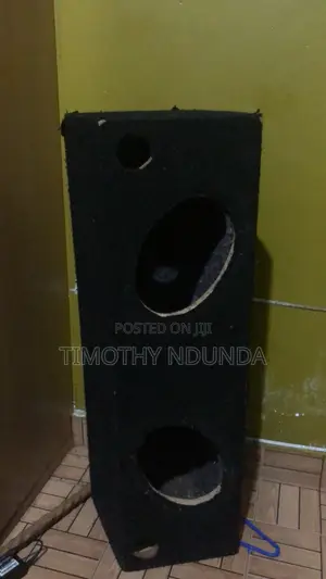Empty Carpeted Speaker Enclosure Box
