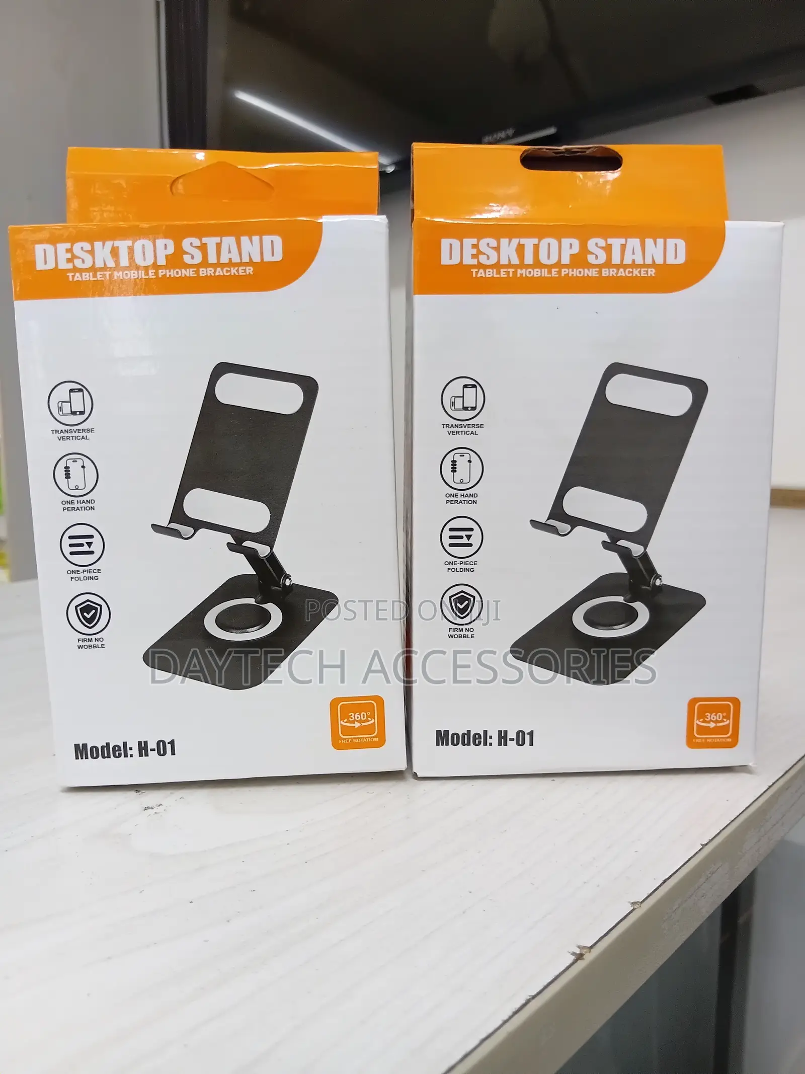 Model H-01 360° Rotating Foldable Desktop Phone Stand