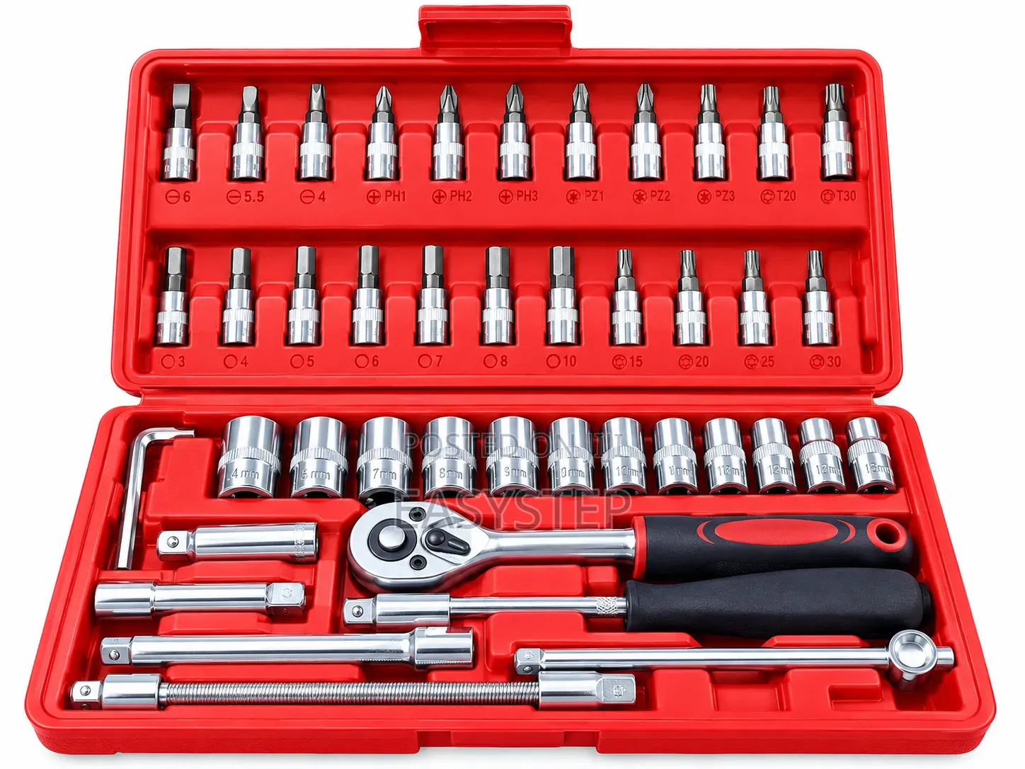 46-Piece Socket Wrench Screwdriver Bit Set