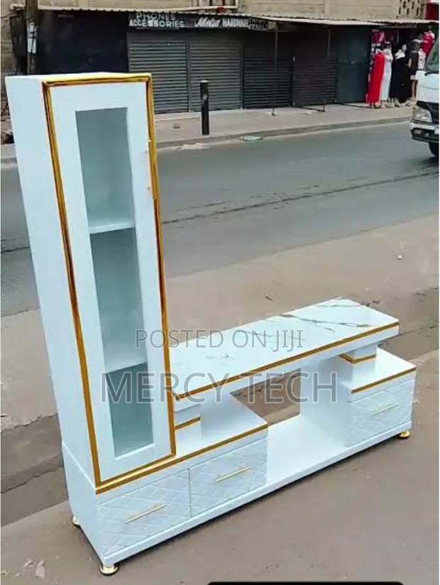 Executive Extended Marble-Coated TV Stand - thumbnail 2