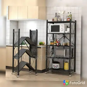 5-Tier Mobile Foldable Kitchen Rack – Big Size