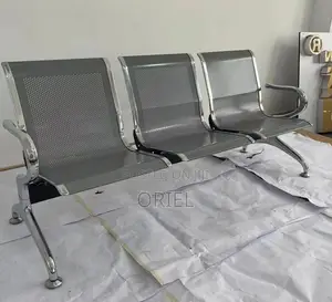 Office Bench : 3 Seat Metal Modern Steel Frame Bench