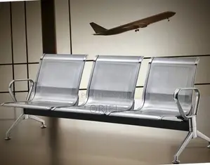 Office Bench : 3 Seat Metal Modern Steel Frame Bench