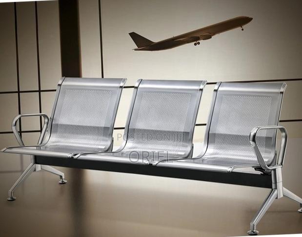 Office Bench : 3 Seat Metal Modern Steel Frame Bench - thumbnail 4