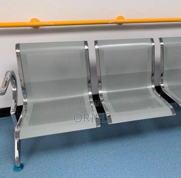 Office Bench : 3 Seat Metal Modern Steel Frame Bench - thumbnail 6