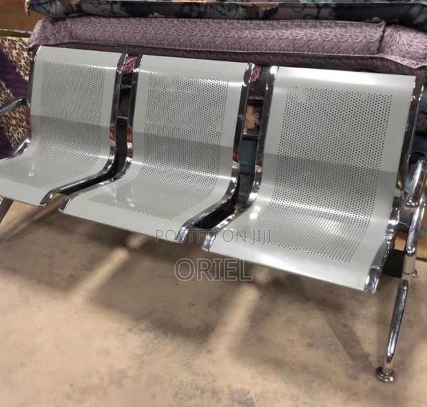 Office Bench : 3 Seat Metal Modern Steel Frame Bench - thumbnail 8