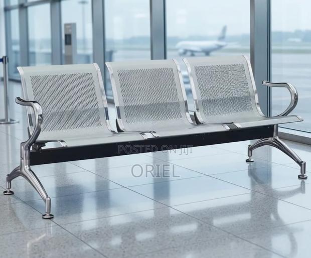 Office Bench : 3 Seat Metal Modern Steel Frame Bench - thumbnail 9