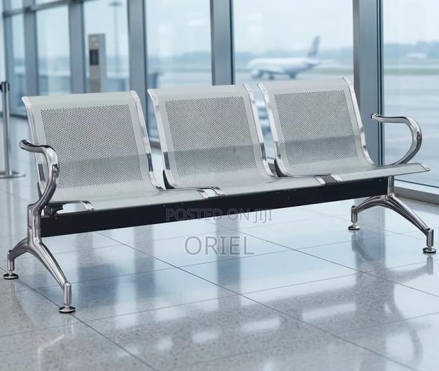 Office Bench : 3 Seat Metal Modern Steel Frame Bench - thumbnail 10