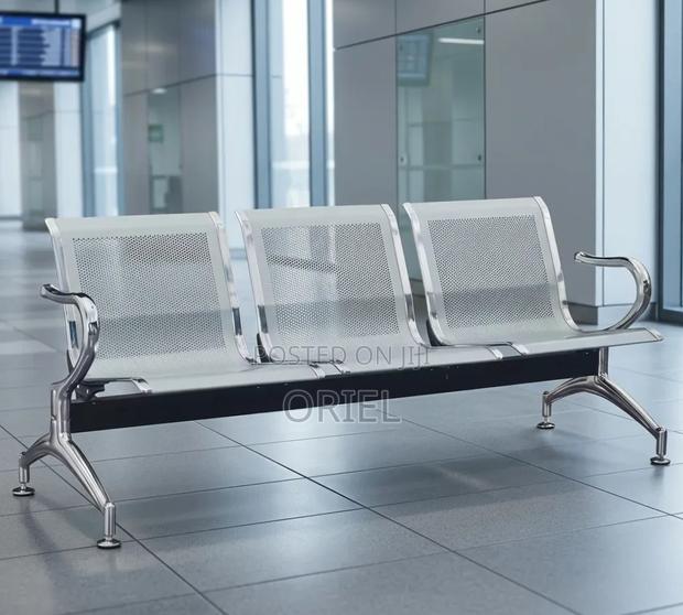 Office Bench : 3 Seat Metal Modern Steel Frame Bench - thumbnail 11