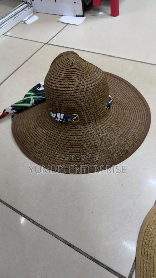 Lampshade Shape Beach Sun Hats With a Flower Bow at 600