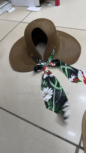 Lampshade Shape Beach Sun Hats With a Flower Bow at 600