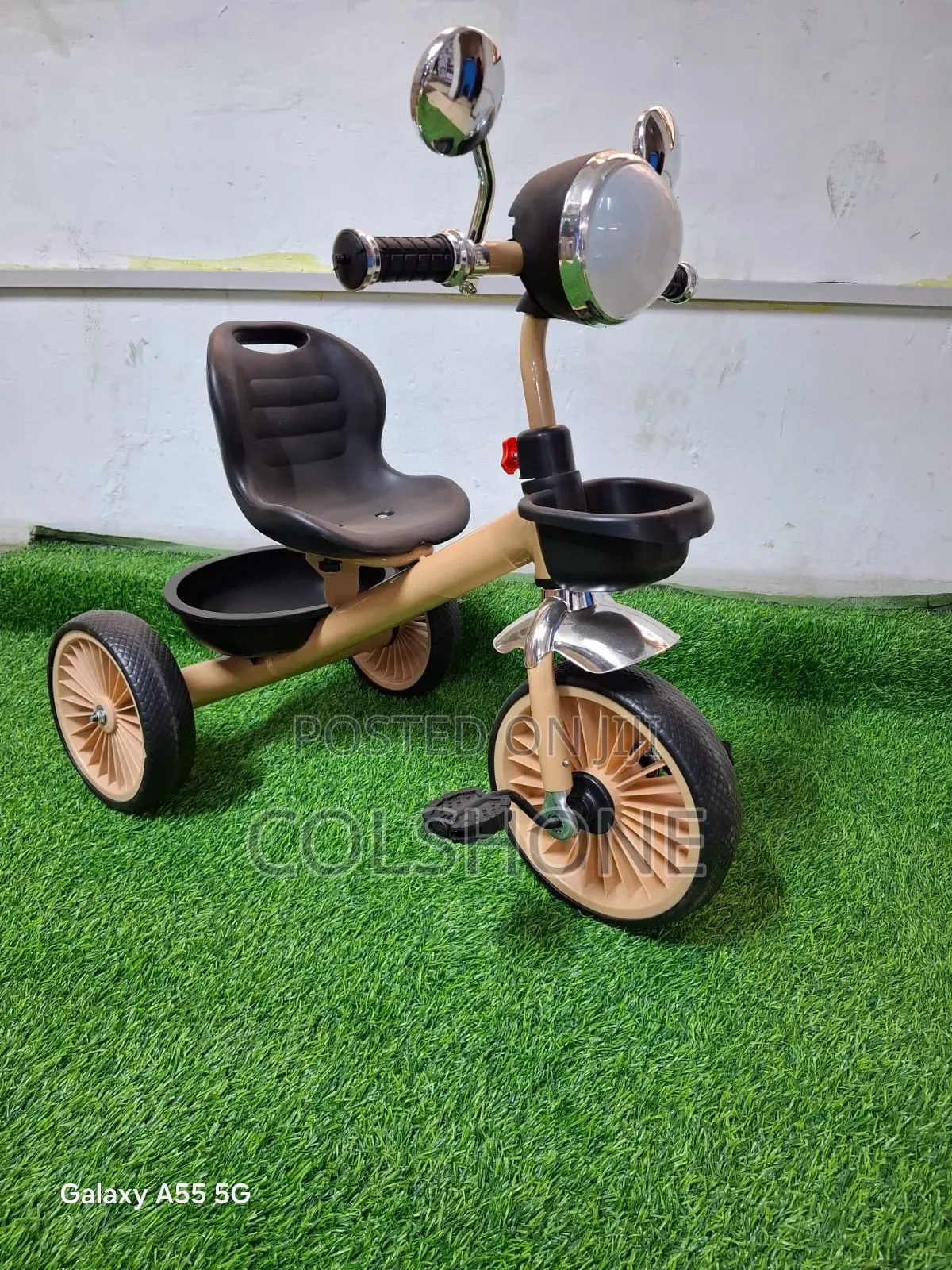 3-Wheel Kids Tricycle With Adjustable Seat, Front Basket. Bicycle