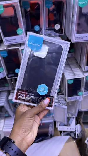 Black Nillkin Super Frosted Pro Case for the Apple iPhone 16 Pro Max